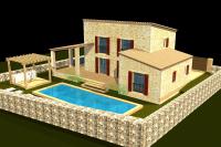 Garden side with pool, 3D representation
